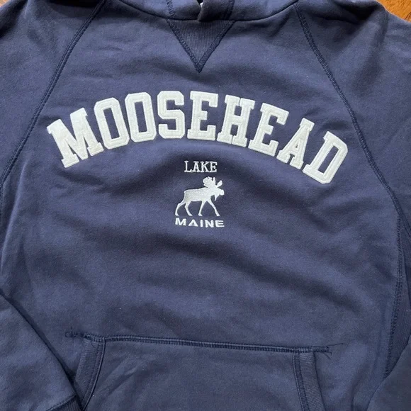 Women's Medium Navy Blue Maine, Moosehead Lake, Sweatshirt, Hoodie - Picture 5 of 9